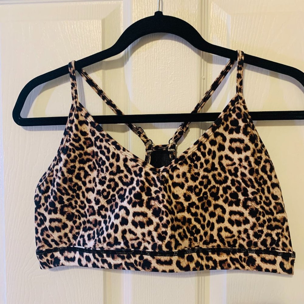 Zyia Active Women’s Leopard Print Brilliant Mesh Racerback Bra Size XXL, EUC